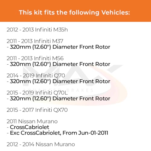 Max Advanced Brakes Front & Rear Brake Kit For Nissan Murano - color: ValueMAX, size: KT1008