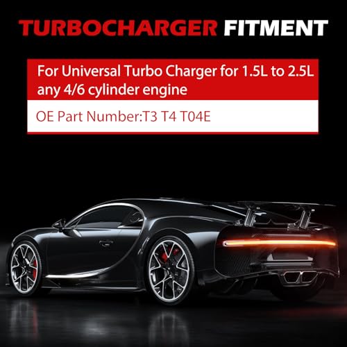T3 T4 Universal Turbo Turbocharger Compatible with T3/T4 T04E 0.57 A/R 48.1 TRIM 400+HP Boost Stage III Charger 1.5L-2.5L Engine Replaces Part - size: For 1.5L-2.5L Engine