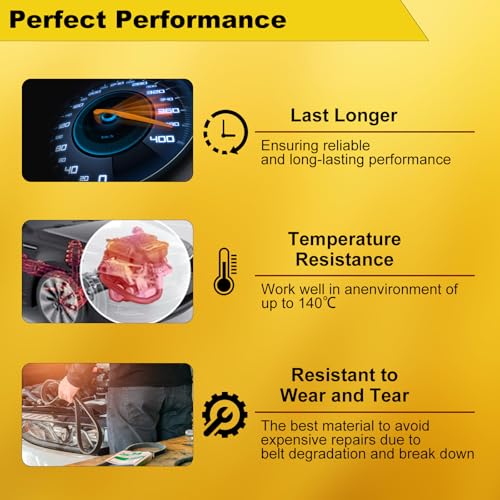 6PK2243 Serpentine Belt V-Ribbed Drive Belt for 04-06 Malibu 3.5L,06-09 Fusion,09-12 Liberty 3.7L,01-06 LS430,00-06 TJ Wrangler,03-09 4Runner,01-08 Sequoia 4.7L,Replace K060882,1060883 - size: 6PK2243-2243mm