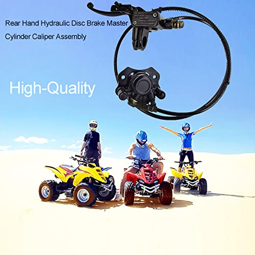 Rear Brake Master Cylinder Caliper Assembly for ATV Quad 50cc 70cc 90cc 110cc 125cc Taotao Sunl Buyang Roketa NST Doodlebug Rear Hand Hydraulic Disc Brake Master Cylinder Caliper