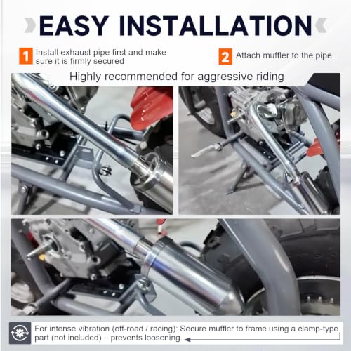 Exhaust Pipe with Muffler for GX160 GX200 for Predator 212cc Silver - color: Silver