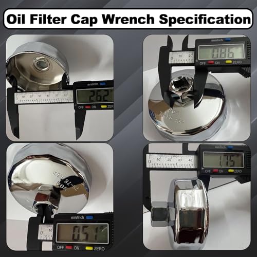66-67mm Oil Filter Wrench, 14 Flute Wrench & 1/2Inch Square Drive Oil Filter Cap Wrench Removal Tool Socket - size: 67mm 14 Flute