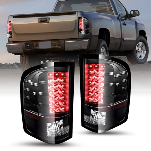 JSBOYAT Headlight & LED Taillights Assembly for 2007-2013 Chevy Silverado 1500 - color: Headlight & Taillights- Chrome & Black, size: without Bulbs