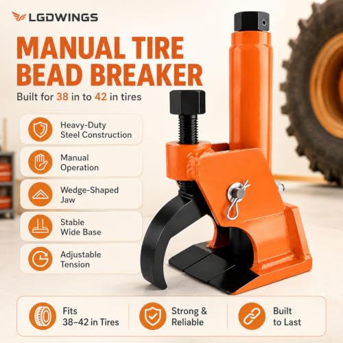 Tire Bead Breaker Tool for ATV & Car with Padded Rim Clamp Orange - color: orange