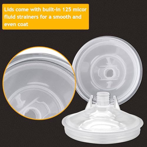 Disposable Paint Cup 20 Ounce (600 ml) Kit - 20 Paint Mixing Cups Liner, 20 Filter Lids, 2 Spray Gun Adapters, 5 Sealing Plugs, 1 Hard Cup,1 Sealing Ring, 1 Stirrer, for Car & DIY Painting