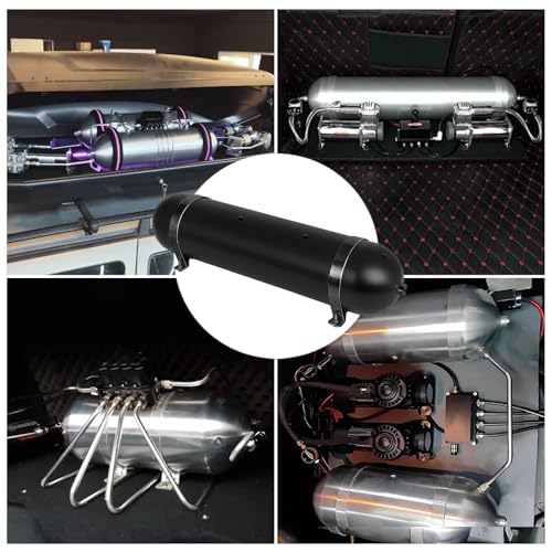 4.2 Gallon 7 Ports (1/4 NPT) Seamless Aluminum Air Tank for Air Ride Suspension Car Train Truck Horn Black - color: Black, size: 4-Gallon