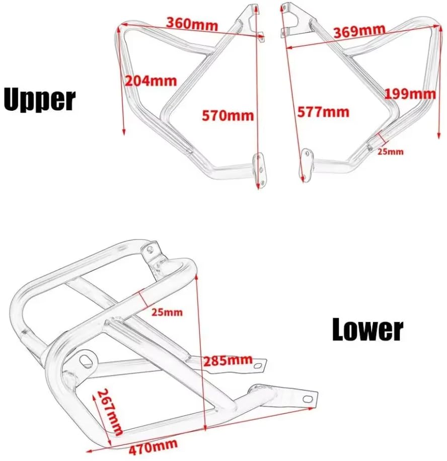 Motorcycle Steel Highway Cage Crash Bar Engine Guard Bumper Frame Falling Protector for Ka-wasaki Versys 650 Versys650 KLE650 KLE 650 15 16 17 18 19 20 21 2015-2021 (Full Set)