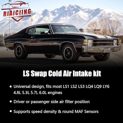4'' LS Swap Cold Air Intake for Camaro Chevelle LS1 LS2 LSX - color: Silver