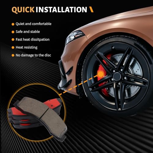 D1414 Front Ceramic Brake Pads Kit Fit For Ford Expedition 2010-2021, For Ford F-150 2010-2020, For Lincoln Navigator 2011-2021 - style: HZ1414H