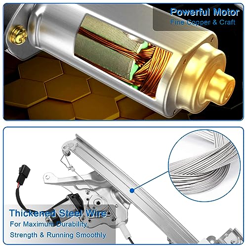 Obaee Window Regulator with Motor Front Right Passenger Side, OE 741-761 - size: Front Right Passenger Side