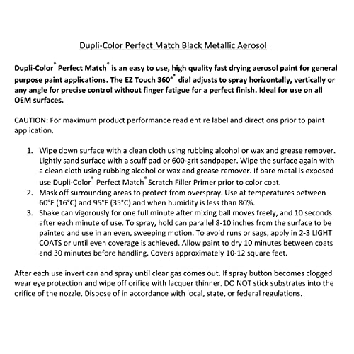 Dupli-Color Perfect Match Premium Automotive Paint, Black (M), 8 oz - color: Black (M), size: 8 Ounce (Pack of 1), style: Honda
