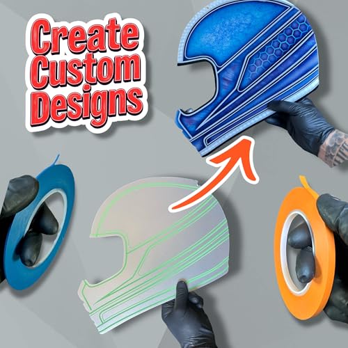 LiME LiNE Flexible Vinyl Fine Line Masking Tape for Automotive Custom Paint, No Residue Fineline Blue 1/4",1/8", 1/16" (1/4") - color: 1/4"