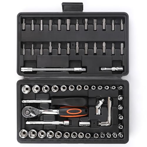 69pcs Drive Impact Socket Set (1/4" & 3/8"), Metric & Standard Socket Set