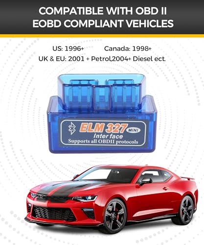 OBD2 Scanner Bluetooth,Car Accessories,ODB2 Scanner,Car Code Reader,Obd2 Scanner Diagnostic Tool,Car Diagnostic Scan Tool,Engine Check Light Code Reader,Compatible with Android Symbian Windows