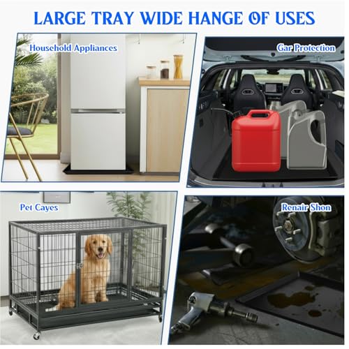 3 Pack Extra Large Oil Drip Pan for Under Car 35.4"x24"x1.6" Tray