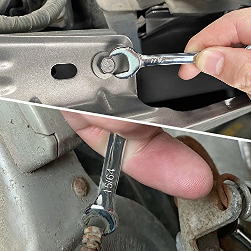 SPEEDWOX Mini SAE Wrench Set, 10-Piece, Open/Box End, Made of High Carbon Steel, Heat Treated for Strength and Durability - size: Combination SAE 10-Piece