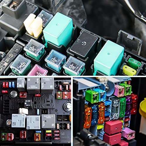 Nilight 250PCS Regular Mini Blade and Jcase STD Profile Fuse Assortment Kit - color: 250PCS Fuses + box fuses