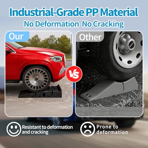 Portable Plastic Car Ramps - 6600Lbs Capacity Non-Slip Low Profile Car Ramps for Oil Changes,Vehicle Ramps for Tire Replacement & Chassis Maintenance-SUV/Pickup/Sedan,2-Pack.