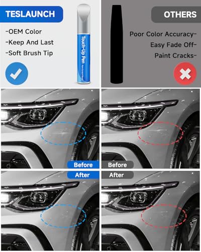 LB9Z/K8 White Silver Metallic Touch Up Paint Compatible with Volkswagen Exact Match Touch Up Paint Car Scratch Repair - color: White Silver Metallic(LB9Z/K8) Compatible with Beetle/e-Golf/Golf/Golf-SportWagen/GTI/Jetta/Tiguan