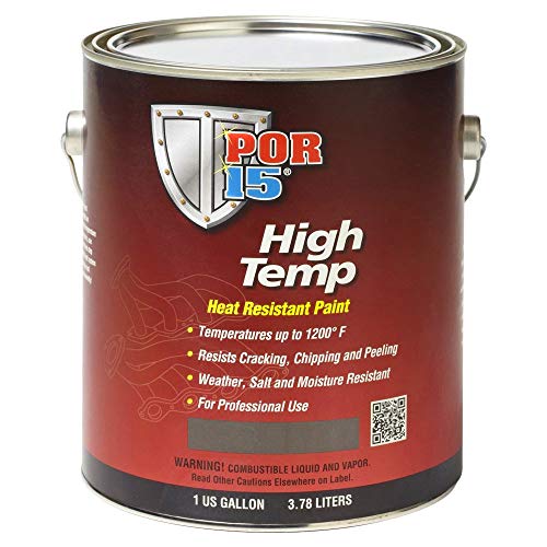 POR-15 High Temperature Paint - High Heat, Weather, & Moisture Resistant, 1-gallon, Aluminum - color: Aluminum, size: 128 Fl Oz (Pack of 1)