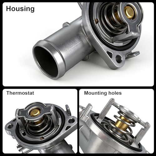 Upgrade Aluminium Engine Coolant Thermostat Housing Assembly Compatible with Jeep Cherokee 2014-2022,Dodge Grand Caravan 2011-2020/Journey/Avenger,Chrysler 200/Ram & Volkswagen,Replaces#5184651AG - size: 5184570AG