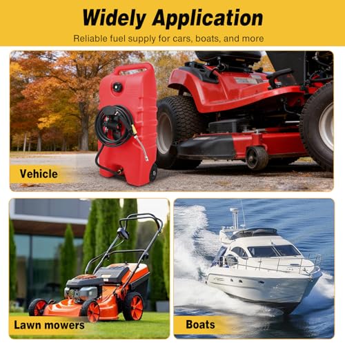 GOOACC 14 Gallon Fuel Caddy Portable Fuel Transfer Tank w 12V Electric Pump - size: 14 Gal Electric