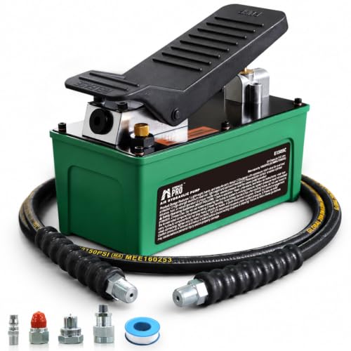 Air Hydraulic Pump with 6.6 ft Oil Hose, 10,000 PSI Foot Pedal Pump - color: Green Air Hydraulic Pump