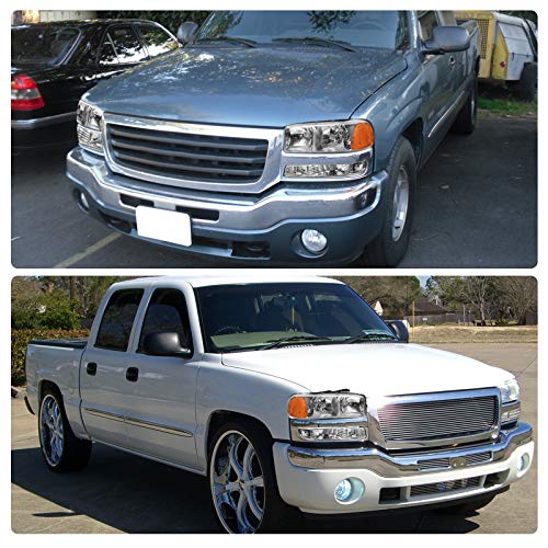 DWVO Headlight Assembly Compatible with 99-06 GMC Sierra 1500 2500 Chrome - color: Chrome