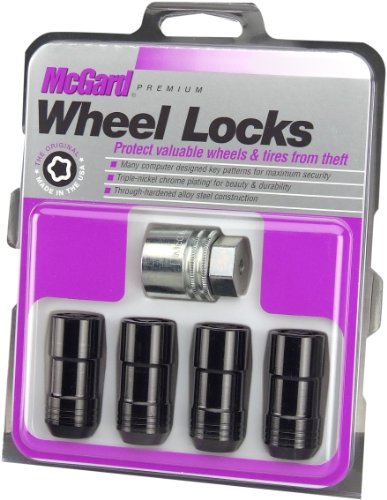 McGard 24220 Black Cone Seat Wheel Locks (1.5 x 7.5 x 6) inches Thread Size - Set of 4 - color: Black