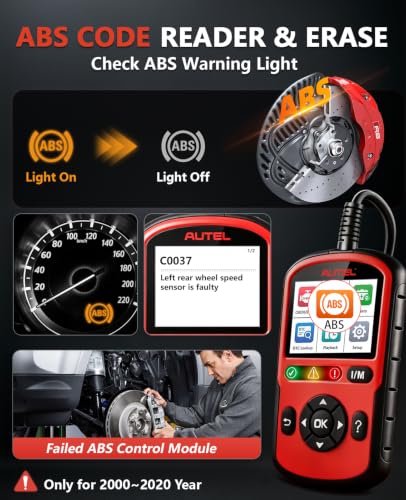 Autel OBD2 Scanner AutoLink AL549, Car Check Engine Code Reader with ABS, Car Battery Tester & Alternator Tester, Plug and Play, Upgrade Ver. of AL519 AL319 AL329 ML519 OBDII CAN Diagnostic Scan Tool - color: red
