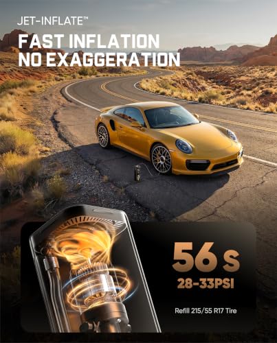 Fanttik X8 APEX Tire Inflator Portable Air Compressor, 1 Min Fast Inflation - color: Yellow