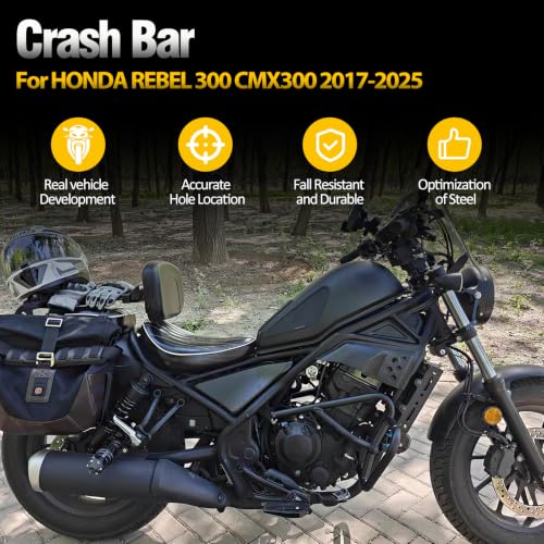 Highway Crash Bar Engine Guard Bumper Protector for Honda Rebel 300 CMX300 2017-2026 Motorcycle Frame Falling Protection Accessories