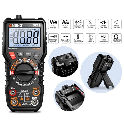 ANENG Multimeter,TRMS 6000 Counts Magnetic High Resolution Digital Tester - style: 6000 Counts(Combination Kit)