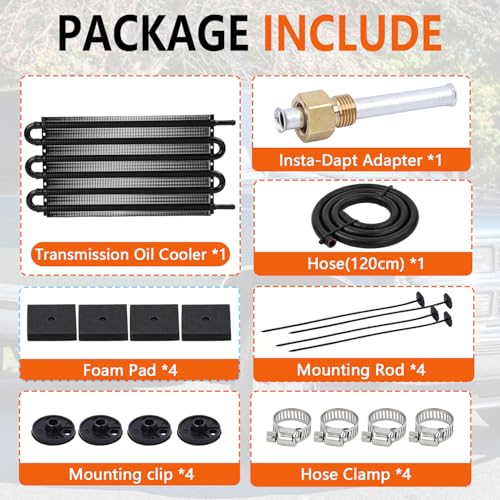 Upgrade 5/16" Transmission Oil Cooler Kit, 6 Pass Tube and Fin Cooler Kit