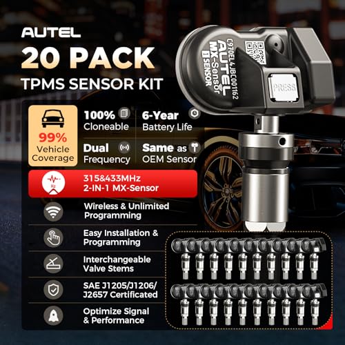 Autel TPMS Sensors 20-Pack, MX-Sensor 315/433MHz, Programmable TPMS Sensor