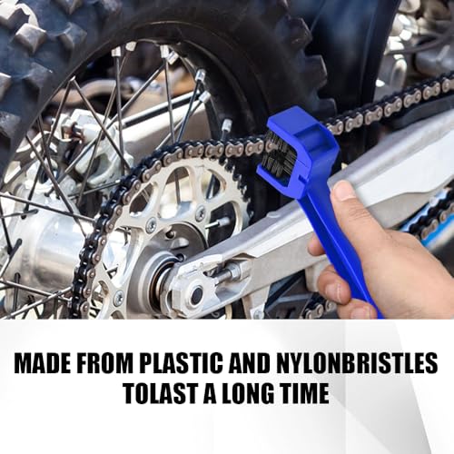 2PCS Bike or Motorcycle Chain Washer, Bicycle Cleaning Chain Double-Ended Brush, Black Durable Motor Chain Gears Cleaning Square Head Brushes, Universal Cleaning Tool (Blue/2PCS) - color: Blue/2PCS