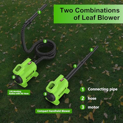 GARDTECH 3-in-1 Electric Hvlp Spray Paint Gun with Vacuum & Blow,5 Nozzles - color: Green
