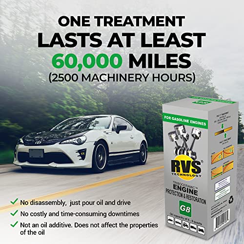 G8 Engine oil Treatment. for Gasoline Engines with an Motor Oil Capacity up to 9 quarts. Boost Power and Safely Restore and protect your Car, Truck, Motorcycle and all other engines - size: 9 Qts