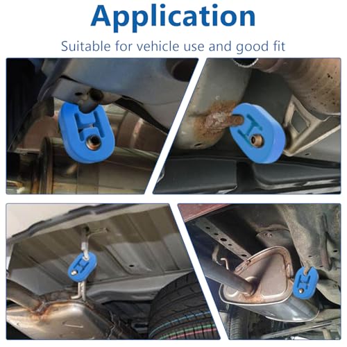 2 Pack Exhaust Rubber Hanger, Rubber Muffler Hangers with 2 Holes 0.47 Inch - color: blue-2PCS