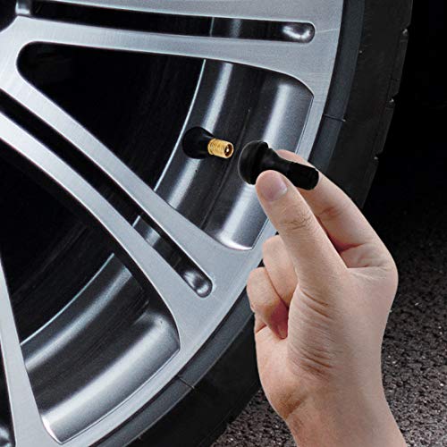 uxcell 4pcs TR412 Black Rubber Short Snap-in Tire Valve Stems Tyre Service Tool