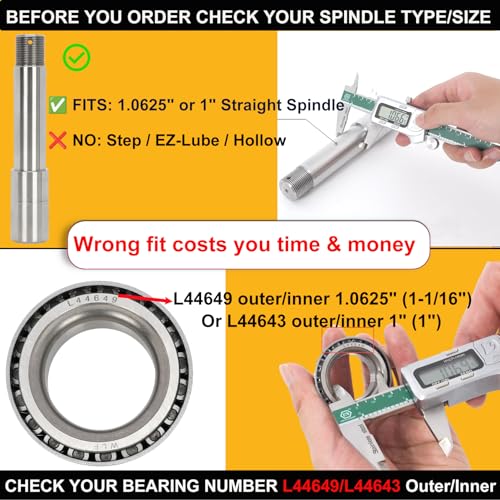 2 Sets 2000lb Trailer Axle Trailer Hub Kit 5 Bolt 4.5",Trailer Hub 5 Lug fit 1" and 1-1/16" Trailer Straight Spindle,5×4.5 Trailer hubs,Boat Trailer Hubs 5 Lug(Only Fit Straight Spindle) - size: 5*4.5" Trailer Hub Kit for 2000 lbs Axle