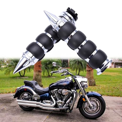 DREAMIZER 25.4MM Motorcycle Handlebar Grips 1 inch Compatible with Honda Shadow Spirit 750 Valkyrie Fury VTX1300 VTX1800 VT400 VT750 VT1100 - Smooth - style: Piont-chrome