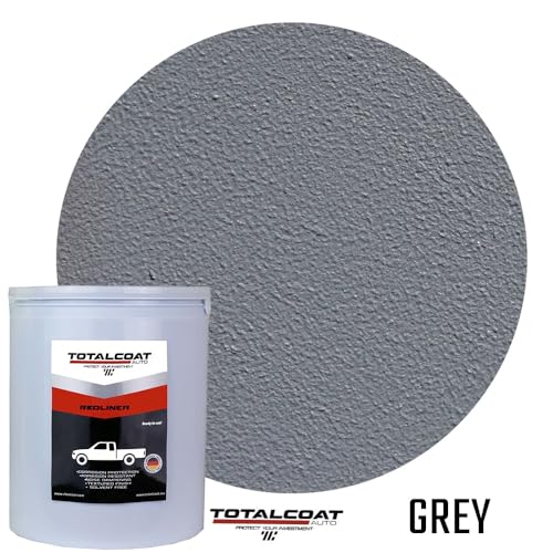 Roll On Truck Bed Liner Paint; Heavy Duty Coating Protection for Box Trucks, Pickups, Cargo Vans (1 Gallon Kit, Grey) - color: Grey