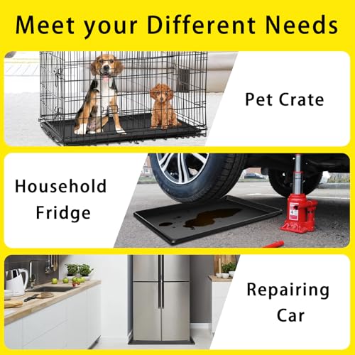 6 Pcs Extra Large Oil Drip Pan, 35.4×24×1.6Inches Oil Drain Pan for Under Car,Plastic Oil Drip Tray for Garage, Fridges, Washing Machines, Cat Litter Box,Keeps Floors Safe & Clean - size: 6 Pack