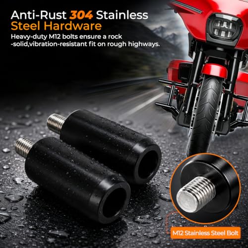 1.25" Motorcycle Crash Bar Sliders End Caps Black 2PC
