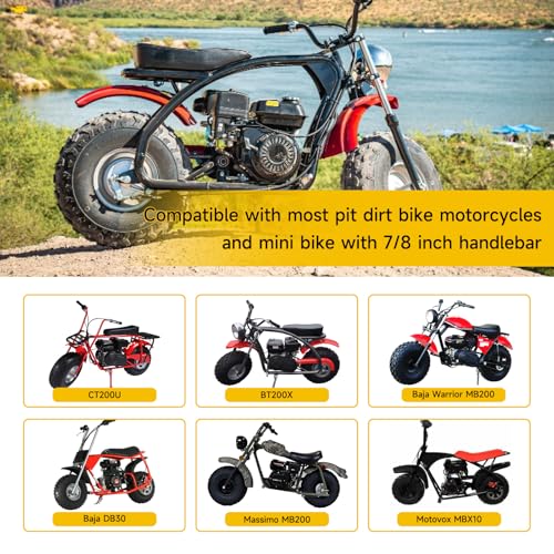 HIAORS 7/8" Mini Bike Throttle Cable Assembly Kit Compatible with Coleman CT200U CT200U-EX BT200X Baja Warrior MB200 DoodleBug DB30 79cc CT100U CC100X Motovox Predator 212cc 196cc 6.5hp Engine Parts - color: A-Black