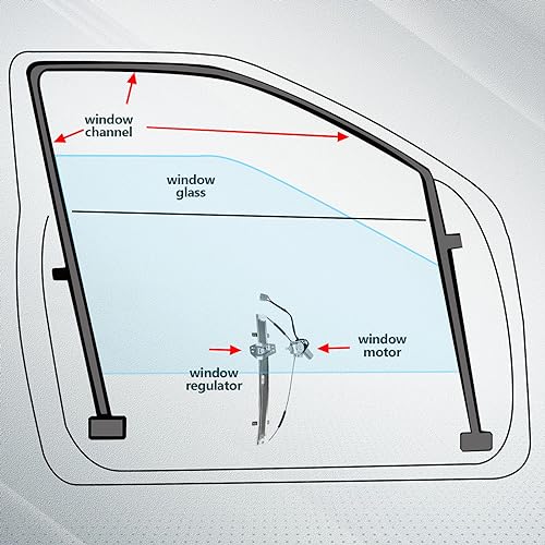 FINDAUTO Power Window Regulator fits for 2003-2004 For Honda Odyssey