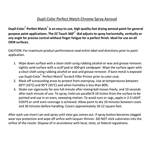 Dupli-Color EBUN02007 Perfect Match Automotive Spray Paint - Universal Chrome - 8 oz. Aerosol Can - color: Universal Chrome, size: 8 Ounce (Pack of 1), style: Universal