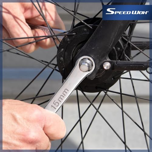 SPEEDWOX Double Box End Wrench 13 x 15 mm Extra Long Wrench Chrome Vanadium Steel Aviation Wrenches Metric 12 Point Extra 0 Degree Offset Polished Long Spanner Tools for Repairs, 14 Inch - size: 13*15