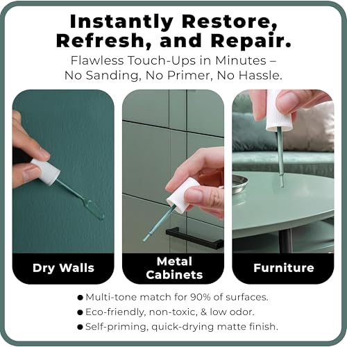 spot. Touch-Up Paint | Matte Finish for Cabinets, Walls, Doors & Furniture | Multi-Tone Green Repair Kit | Quick-Dry, Self-Priming, Low-Odor, Eco-Friendly | No-Sanding or Primer Needed | 3 Pack - color: Green Matte